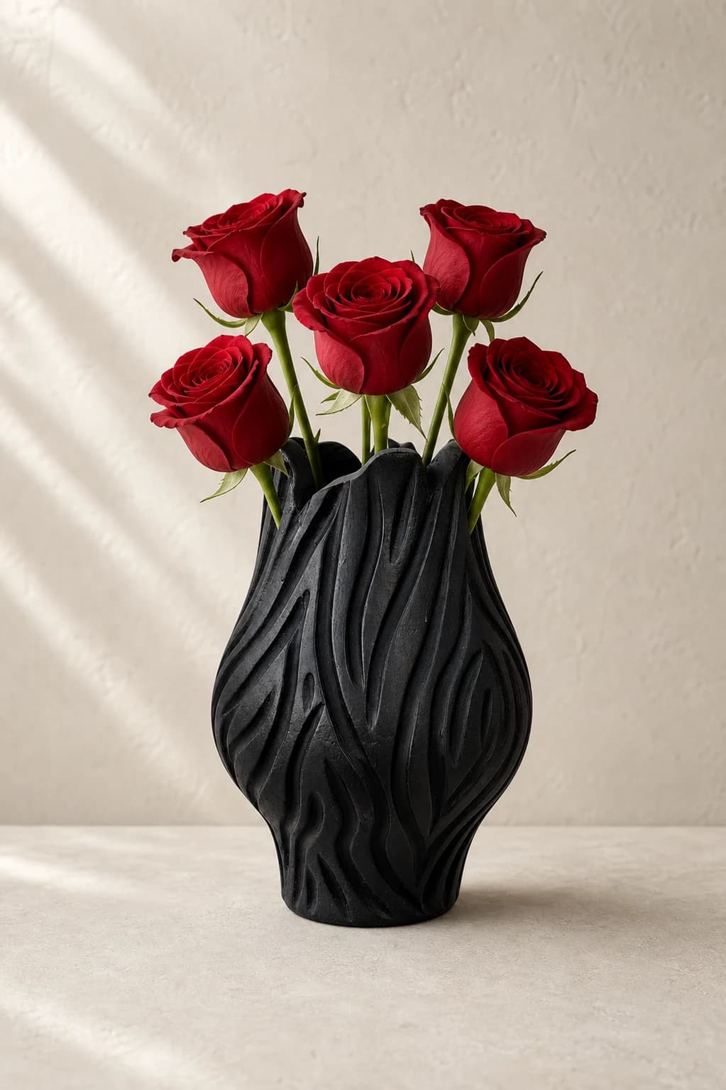 Charcoal Flame Vase — in a real space