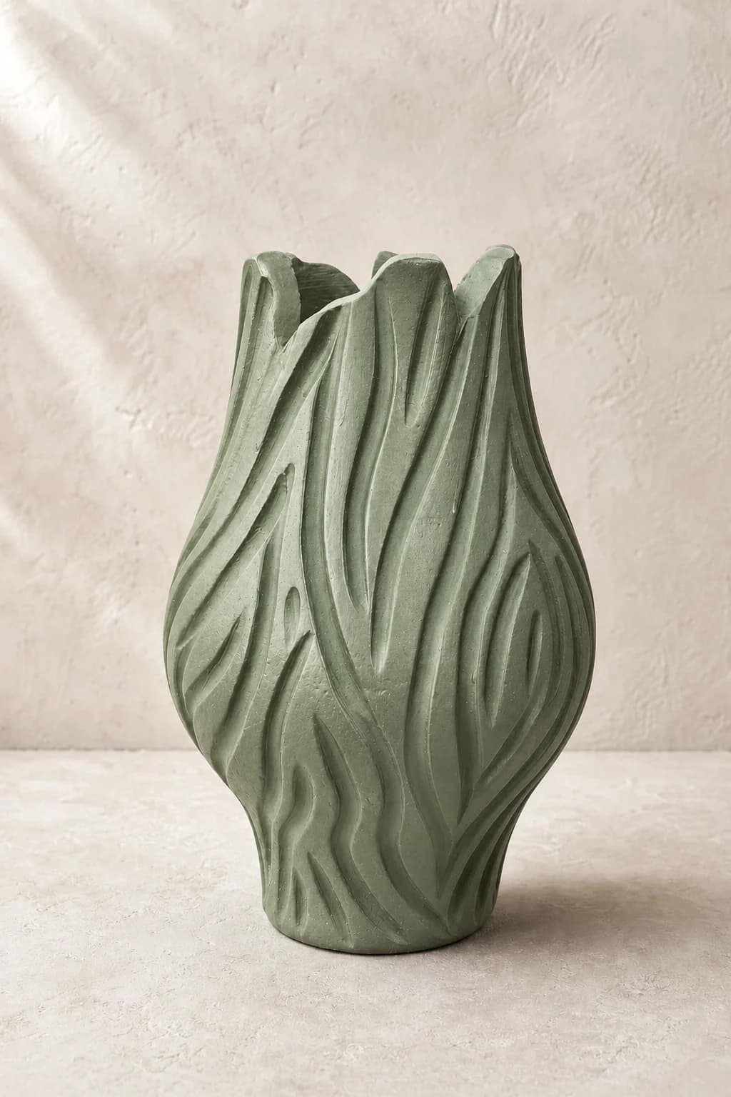 Charcoal Flame Vase — #87937A