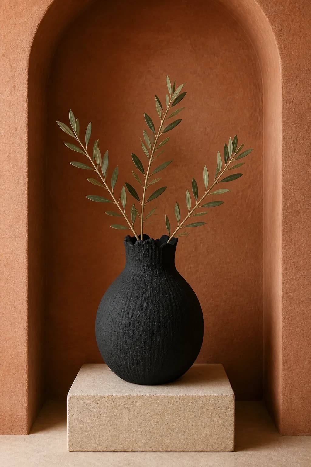 Charcoal Pomegranate Vase