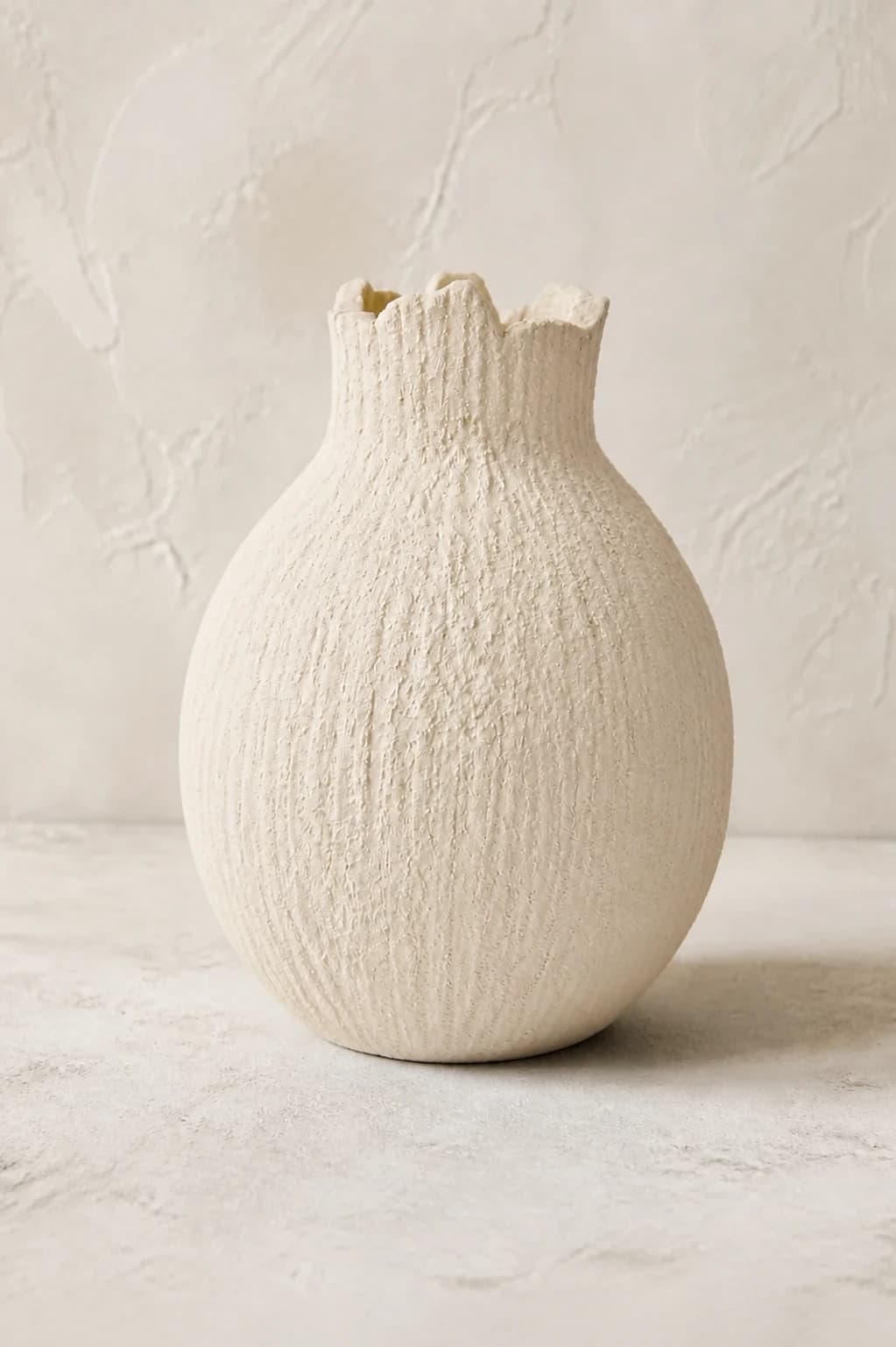 Charcoal Pomegranate Vase — #E7DED0