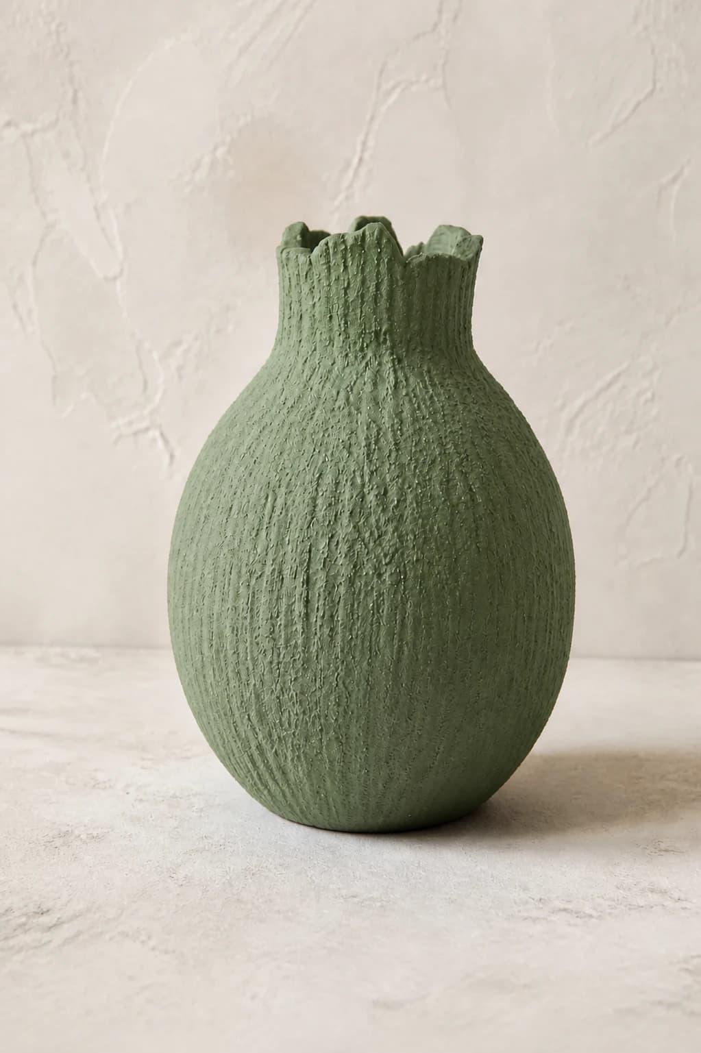 Charcoal Pomegranate Vase — #87937A