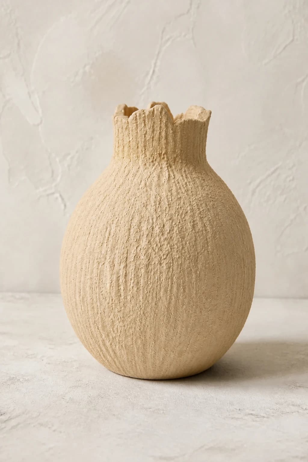 Charcoal Pomegranate Vase — #D6C3A5