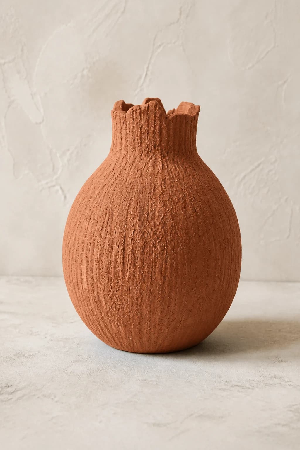 Charcoal Pomegranate Vase — #B86F52