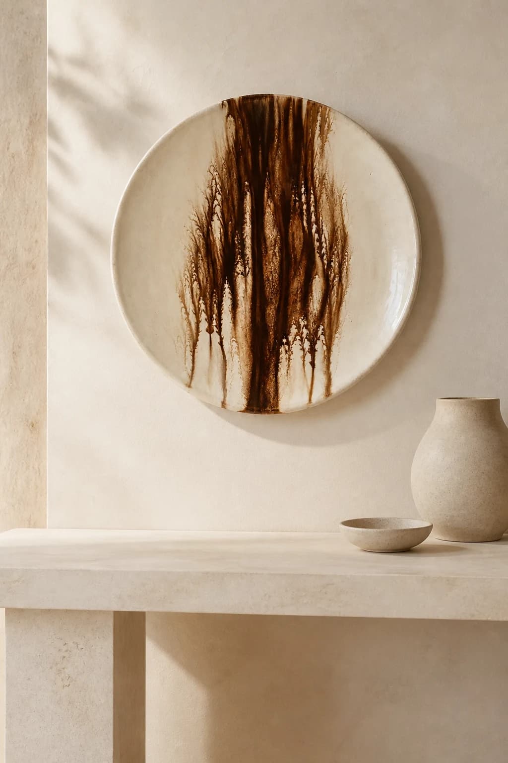 Cocoa Brush Art Plate — in a real space