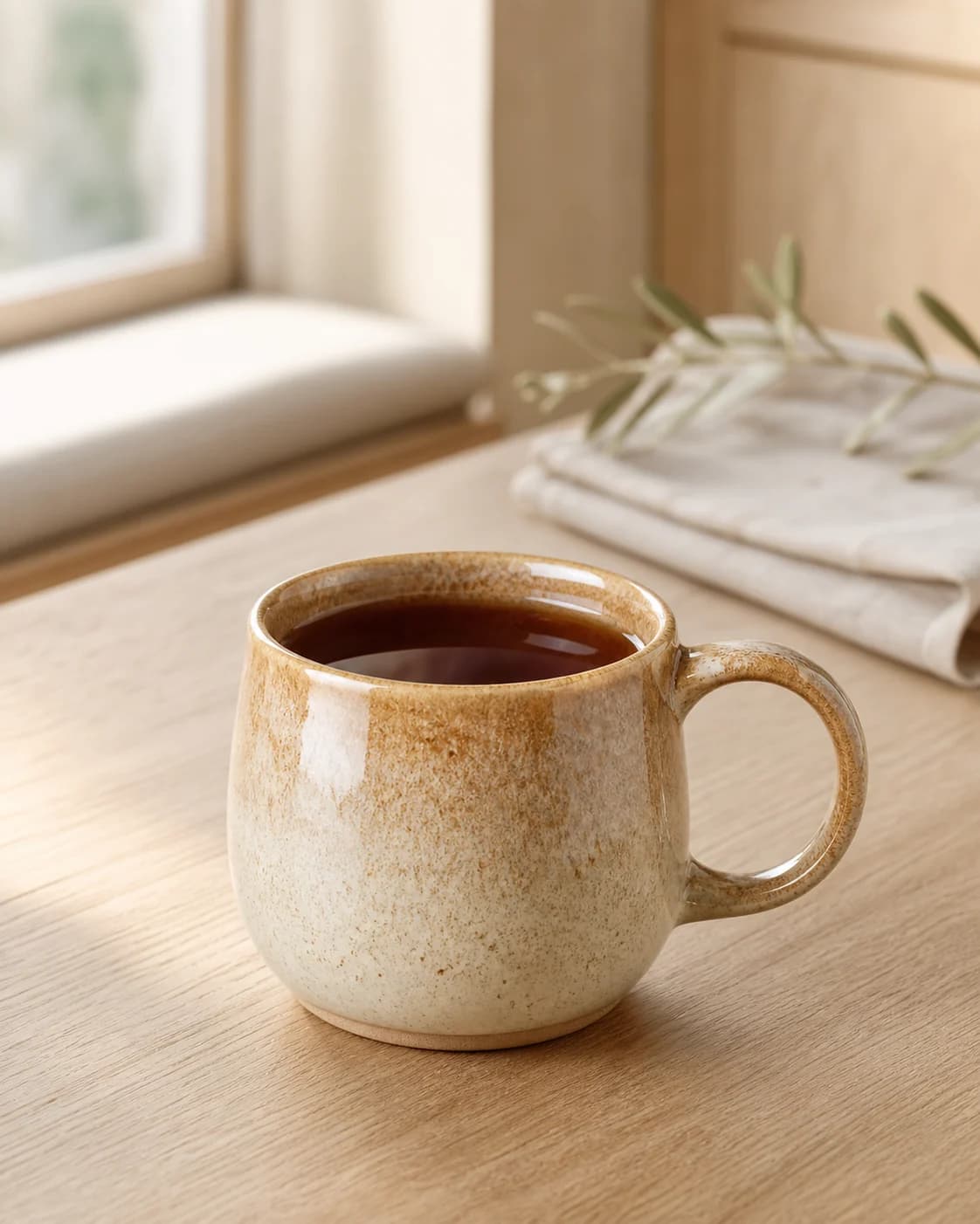 Sandstone Mug — in a real space