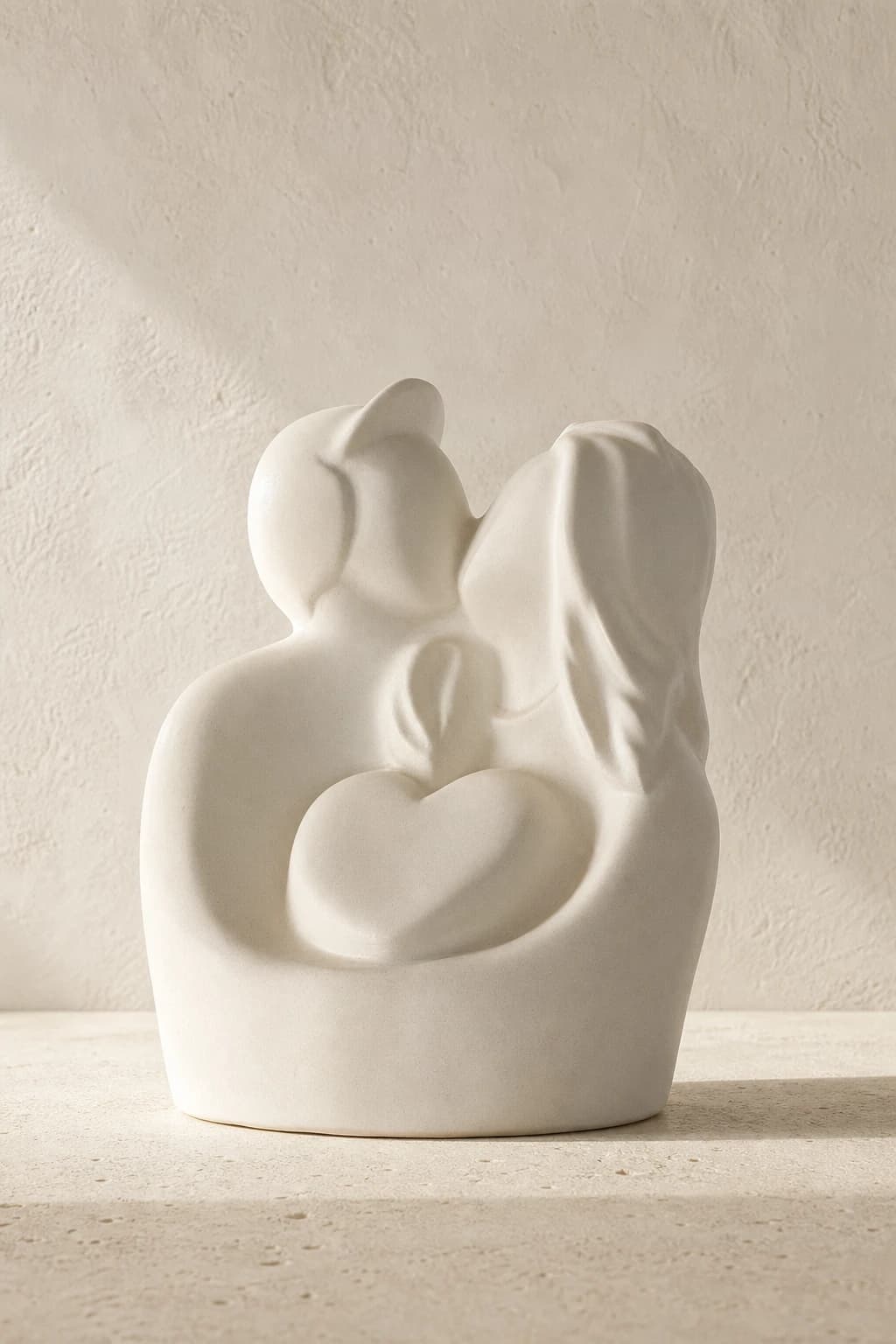 Embrace Heart Sculpture — #E8E1D3