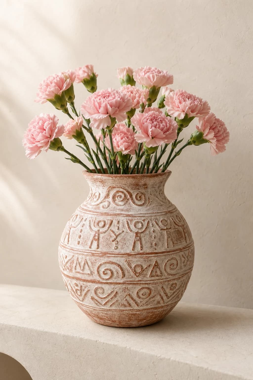 Glyph Relief Vase — in a real space