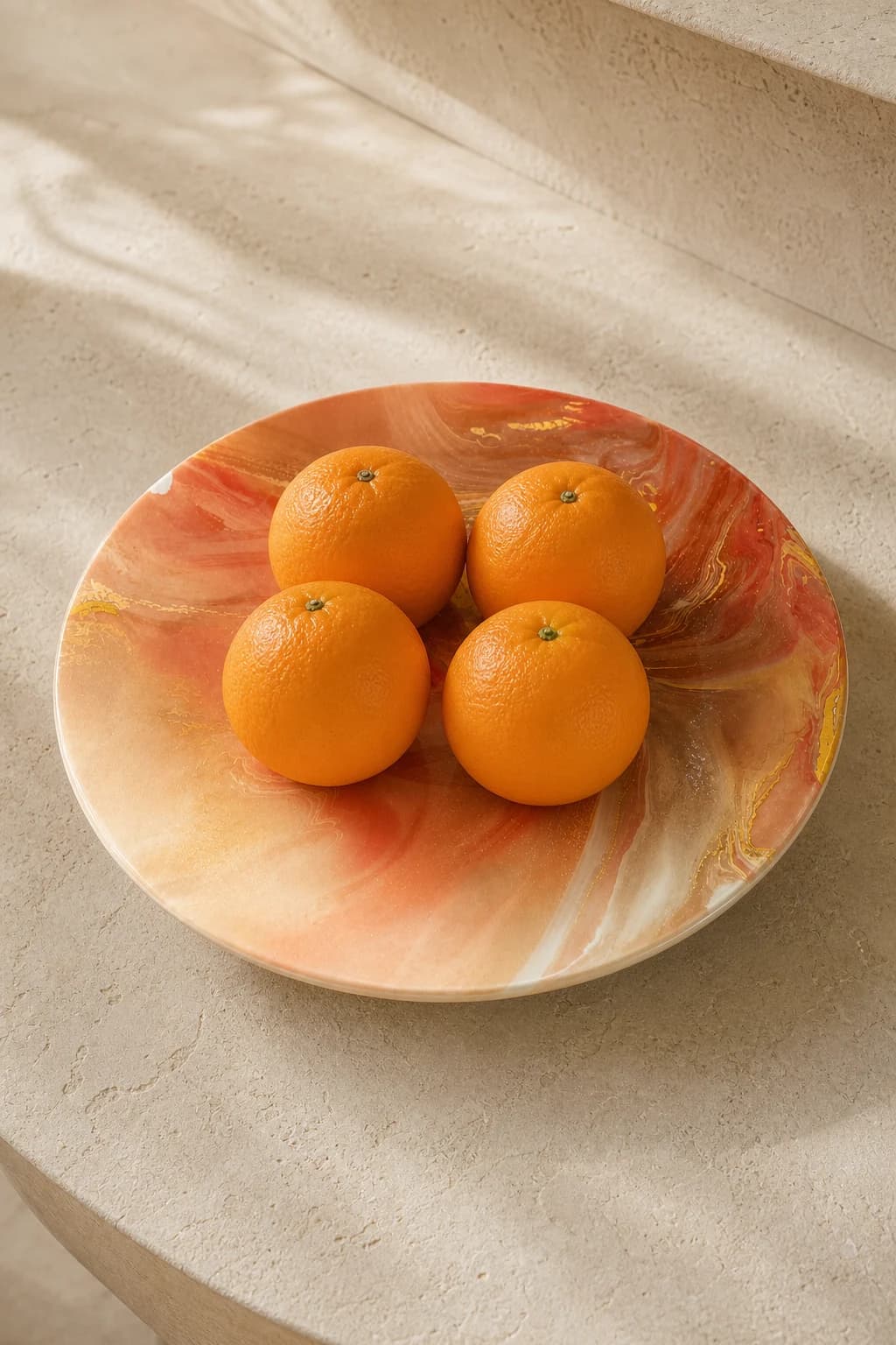 Sunset Swirl Plate — in a real space