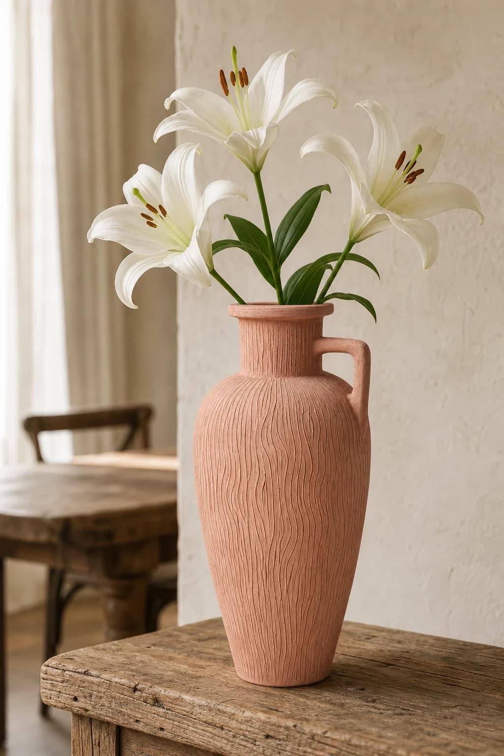 Woodgrain Handle Vase
