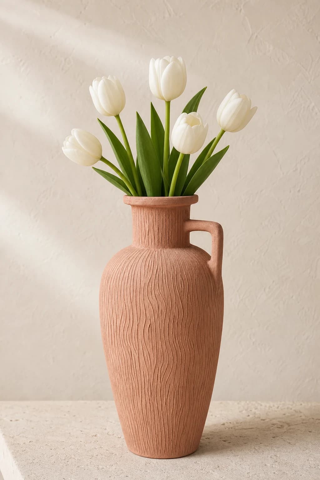 Woodgrain Handle Vase — in a real space