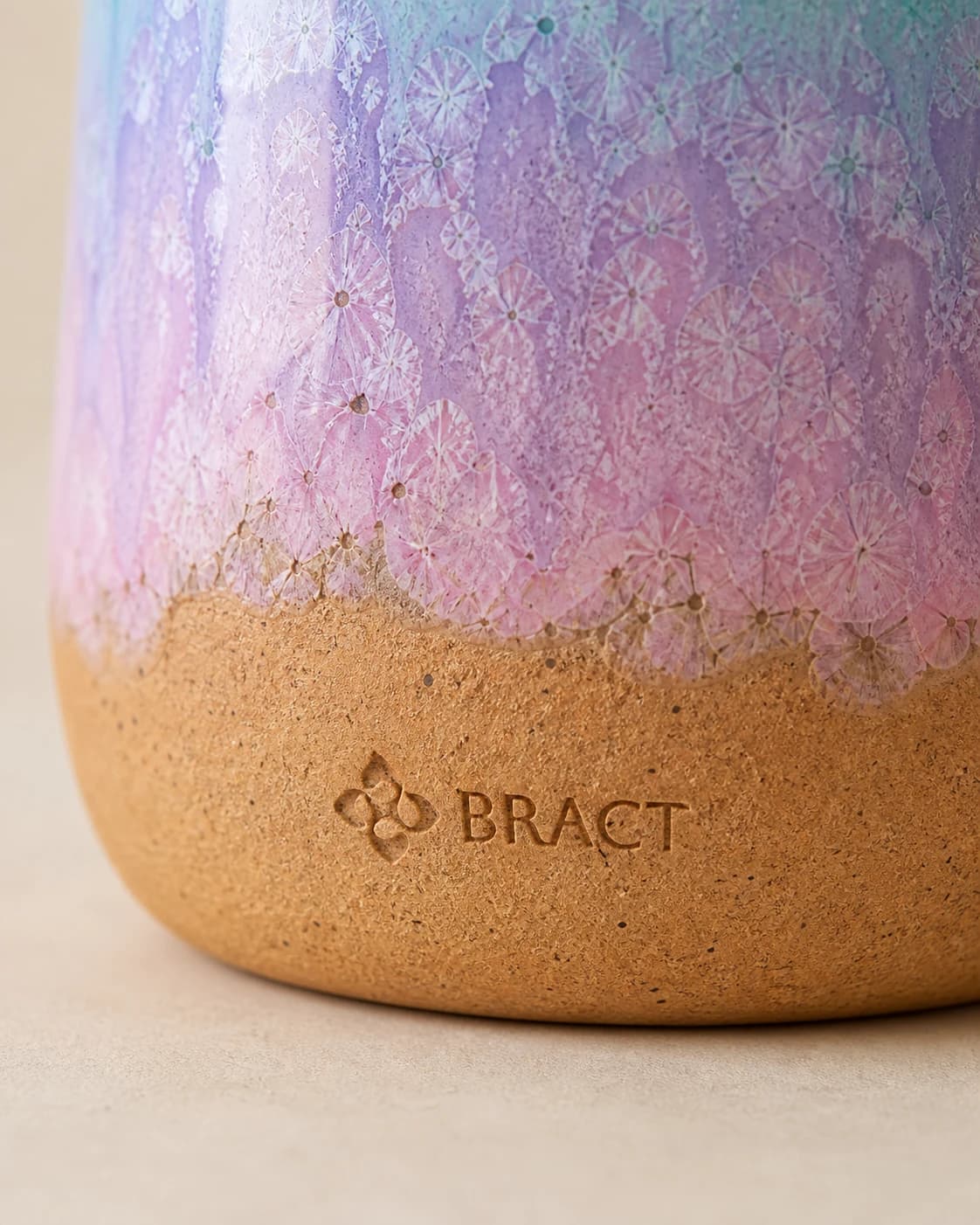 Aurora Clay Mug — BRACT engraved detail