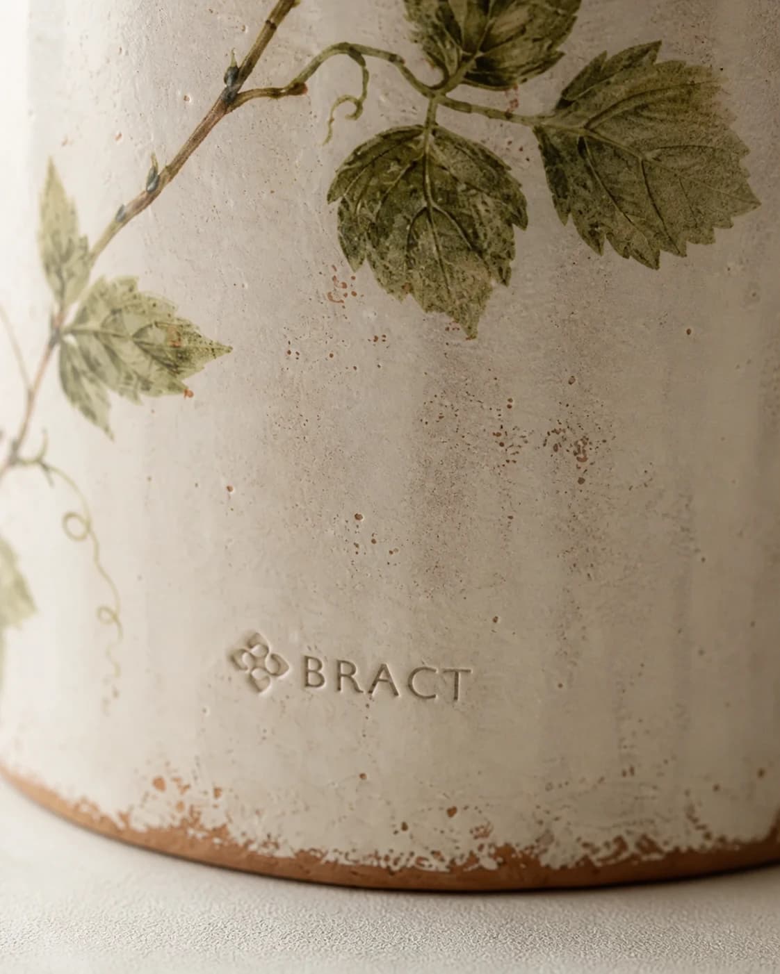 Berry Vine Vase — BRACT engraved detail