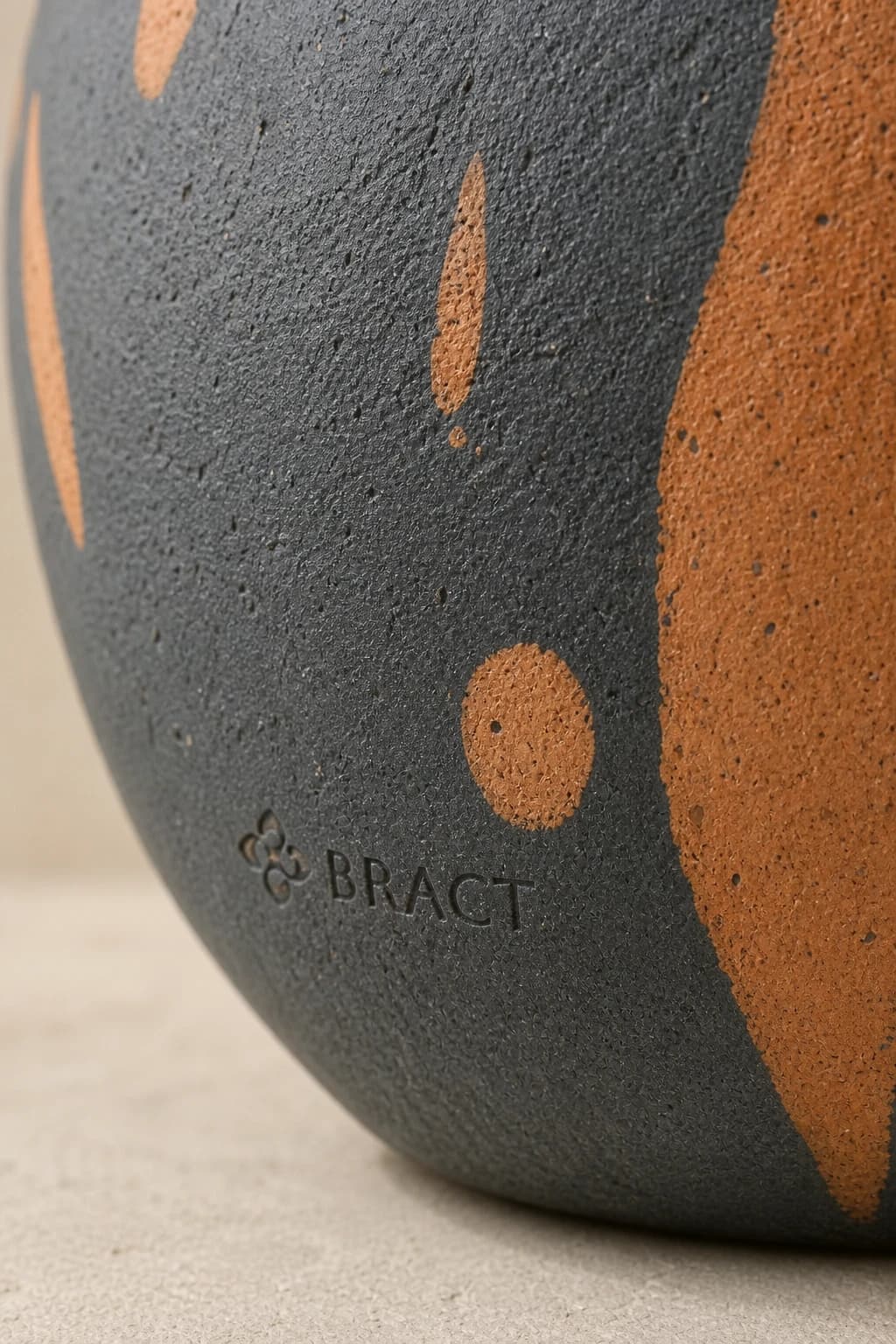 Ember Mark Vase — BRACT engraved detail