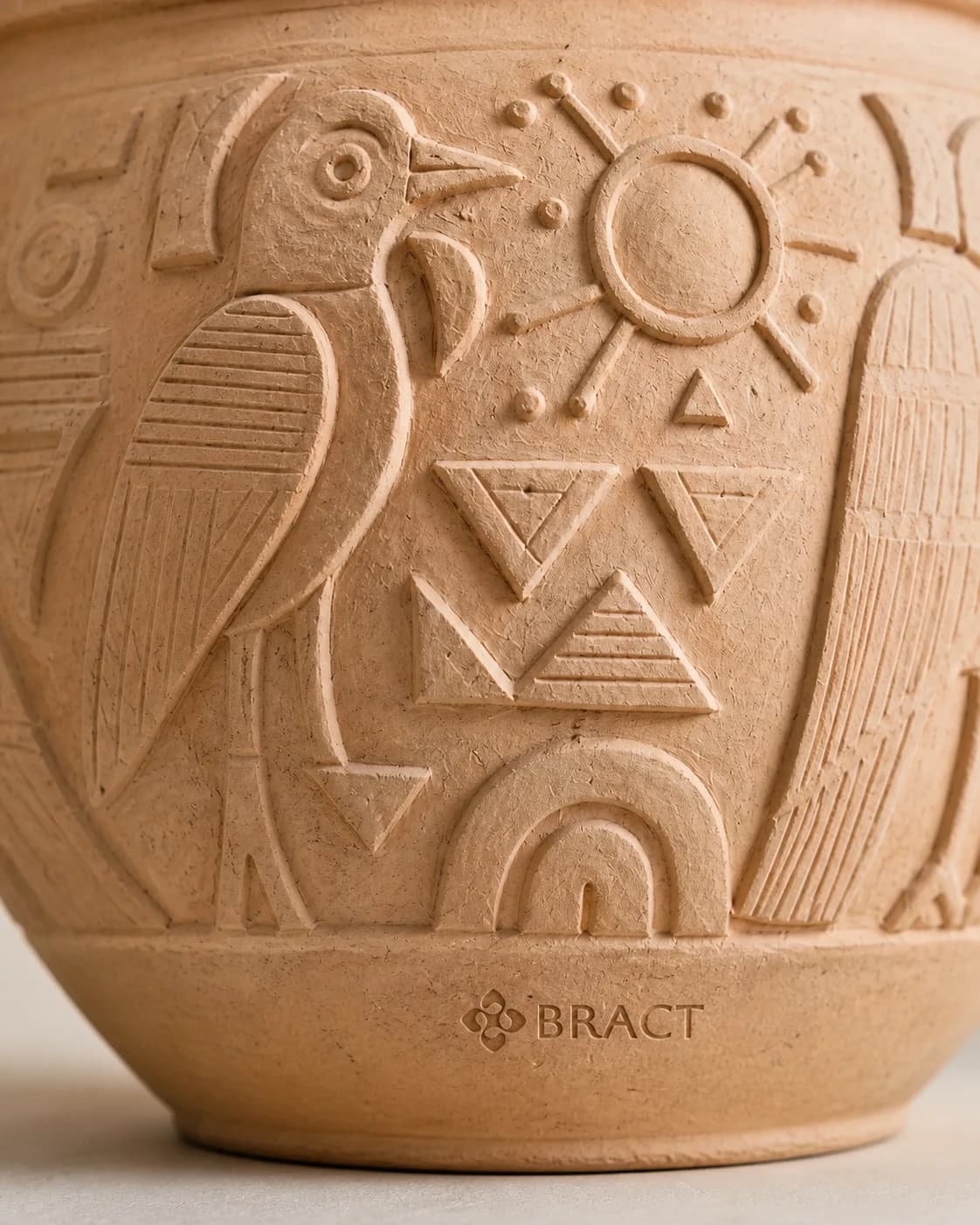 Folk Relief Planter — BRACT engraved detail