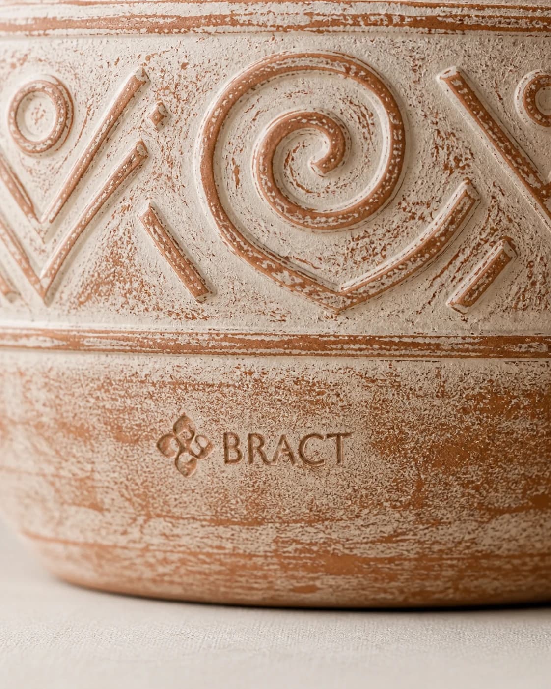 Glyph Relief Vase — BRACT engraved detail