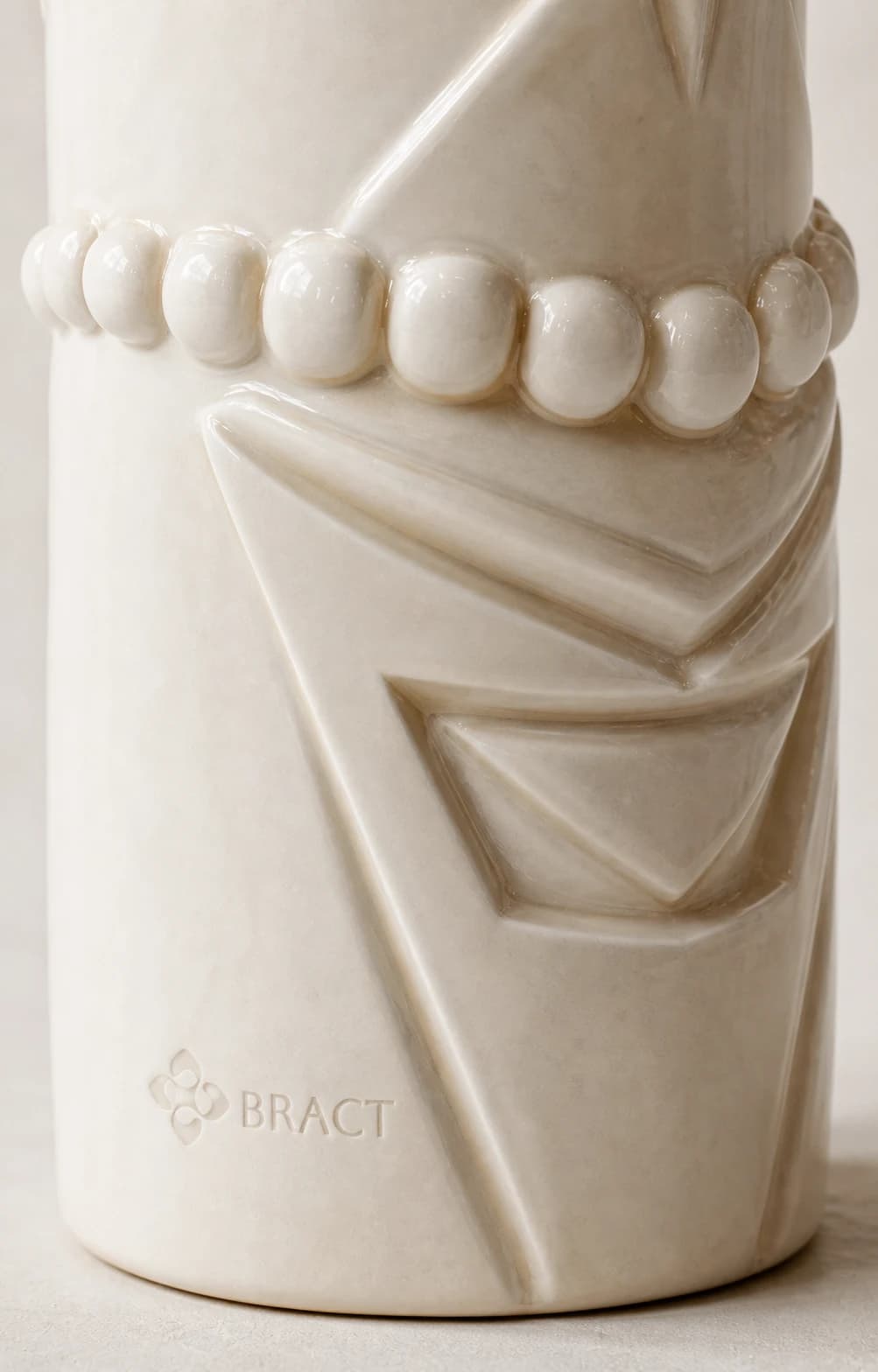 Ivory Tiki Tumbler — BRACT engraved detail