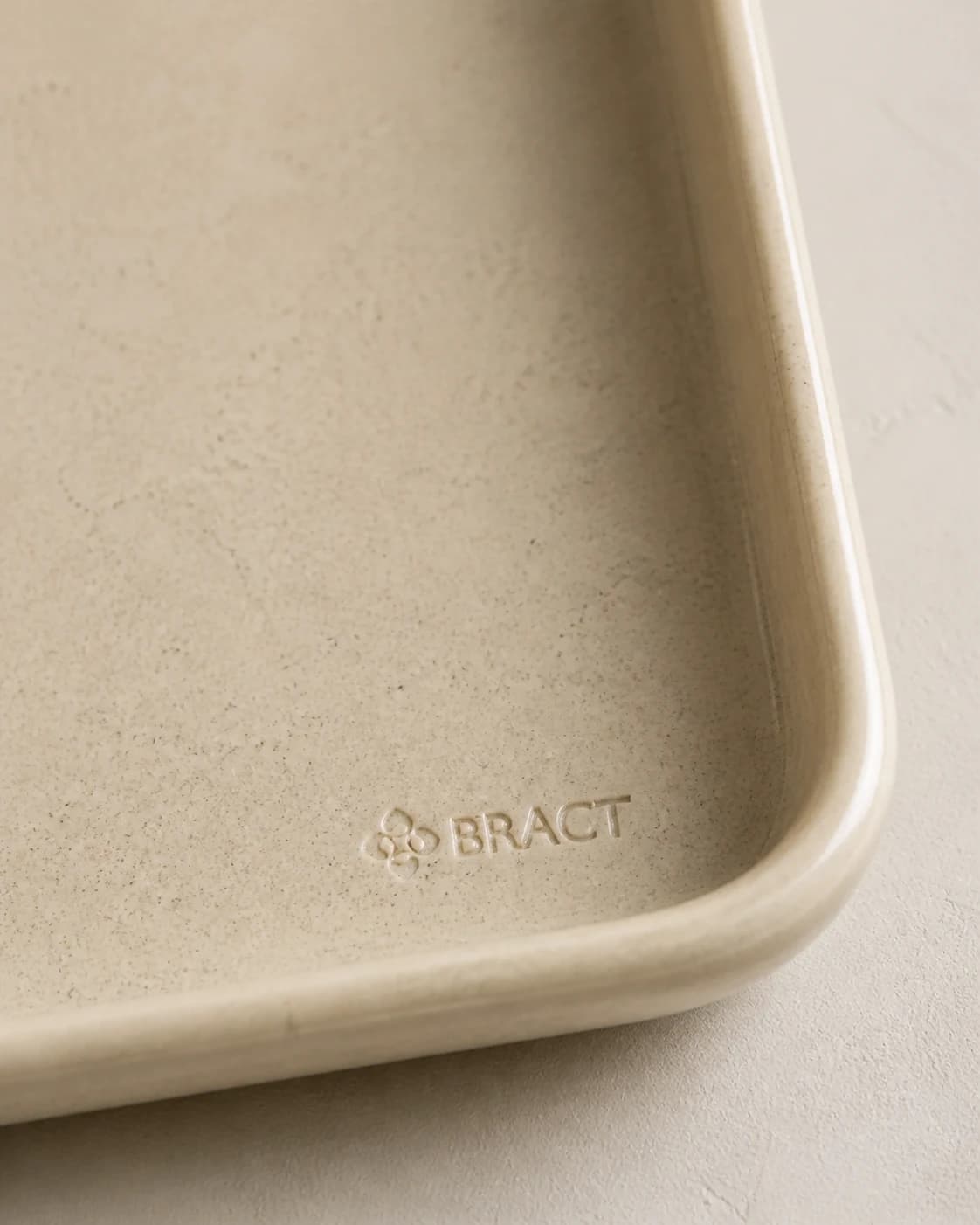 Long Serving Tray — BRACT engraved detail