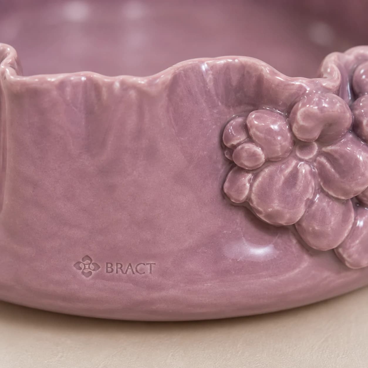Bloom Serving Bowl — BRACT engraved detail