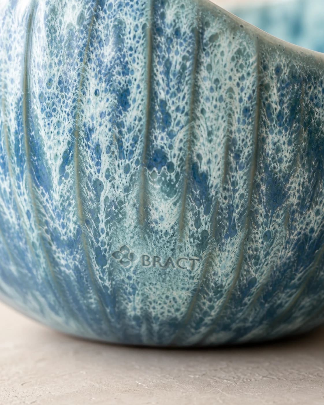 Ocean Wave Bowl — BRACT engraved detail