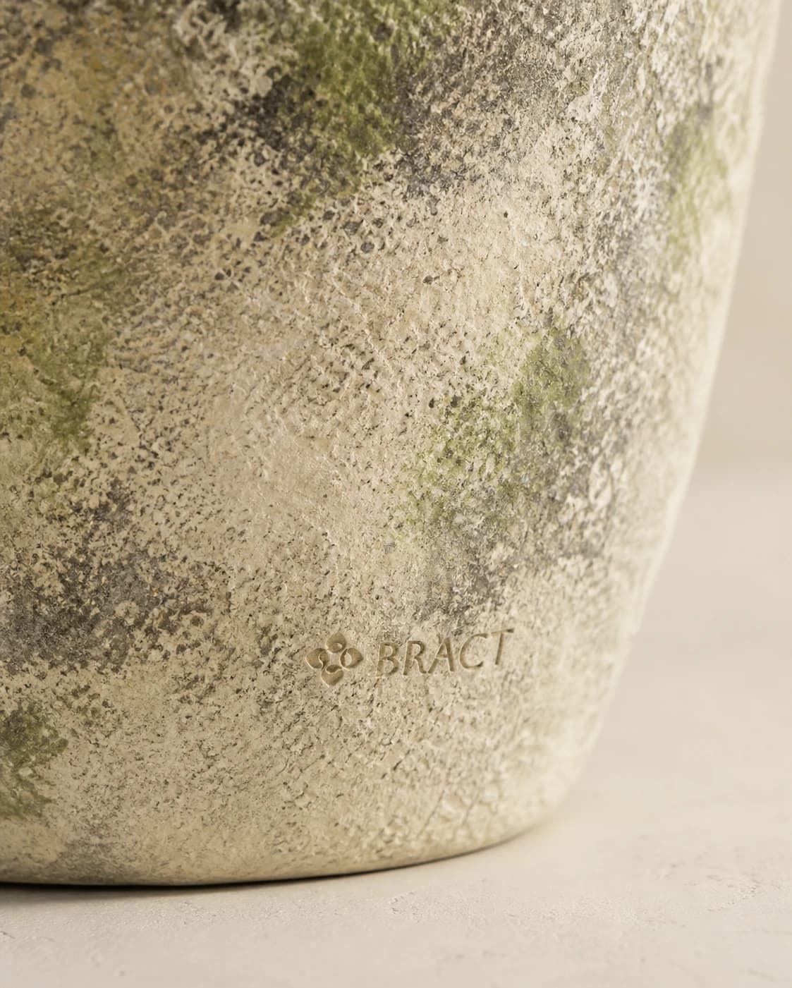 Patina Tall Floor Vase — BRACT engraved detail