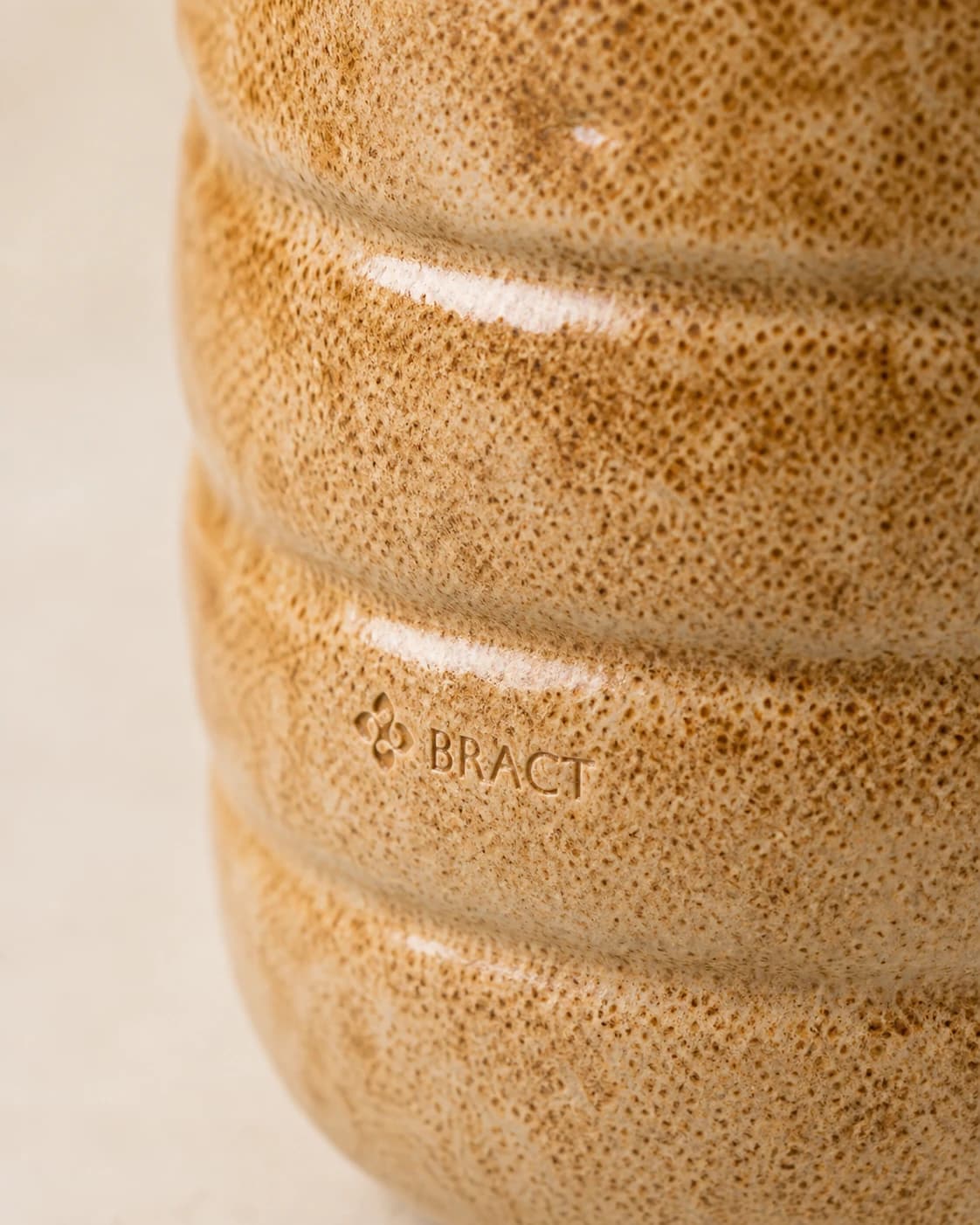 Sandstone Straw Tumbler — BRACT engraved detail