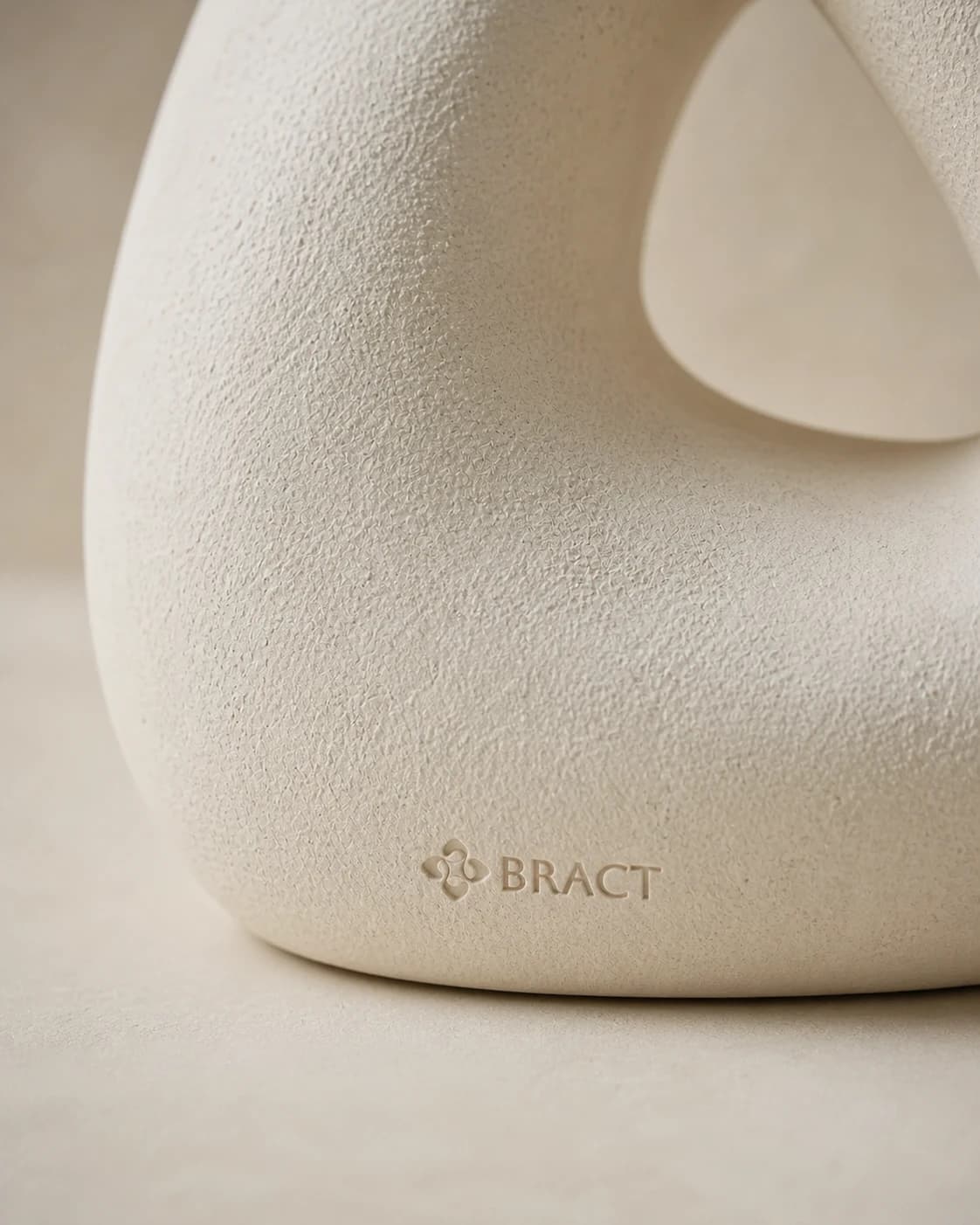Sculptural Loop Vase — BRACT engraved detail