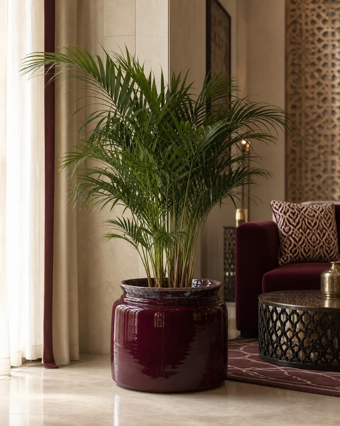 Damson Ceramic Pot — in a real space