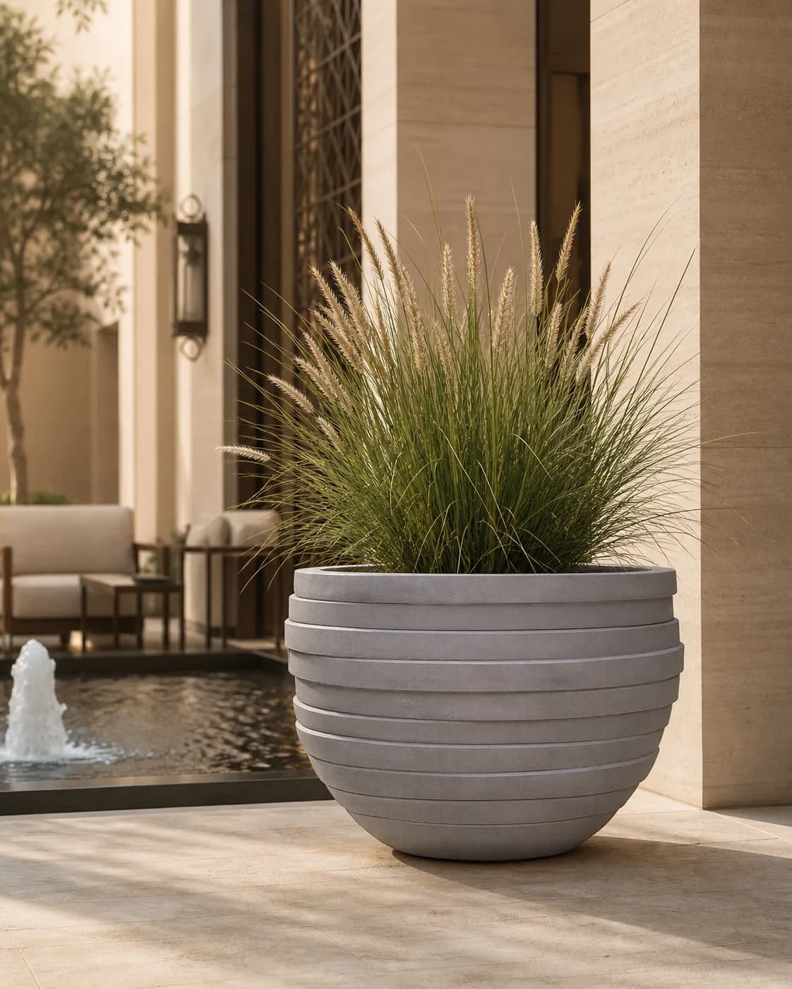 Layers Stone Bowl — in a real space