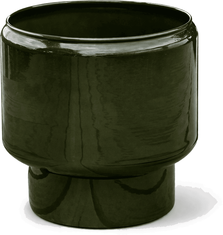 Oasis Glazed Pot — #1F3D2B