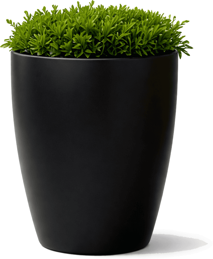 Noir Round Planter — #1C1C1E