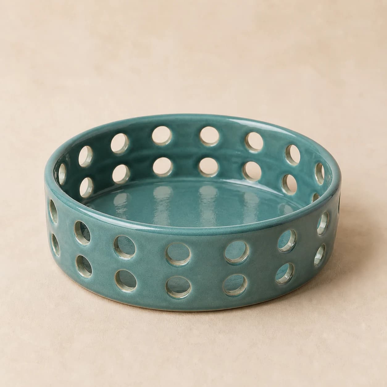 Dotline Serving Bowl — #4F9693