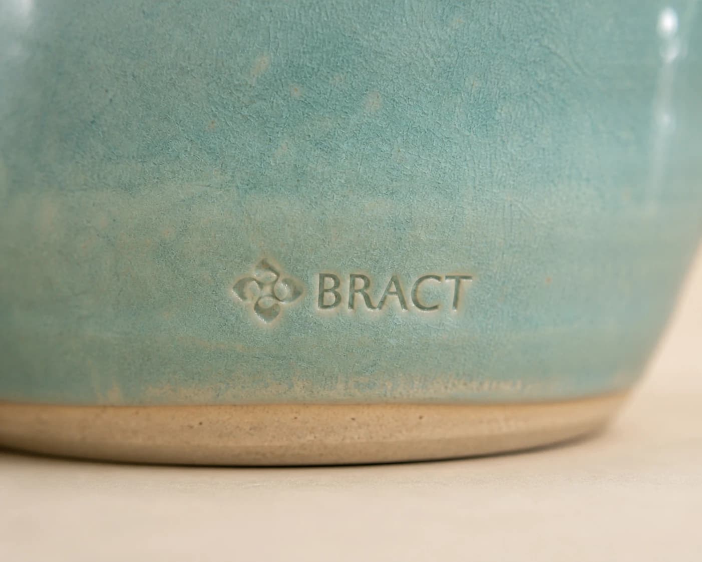 Lagoon Oval Pour Bowl — BRACT engraved detail