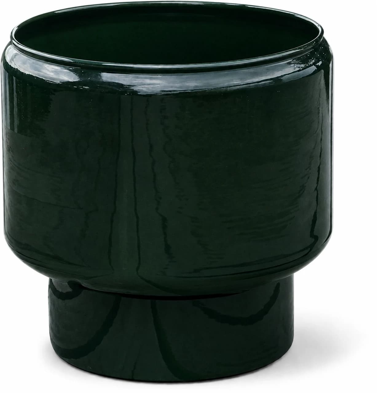 Oasis Glazed Pot — #0F2A1D