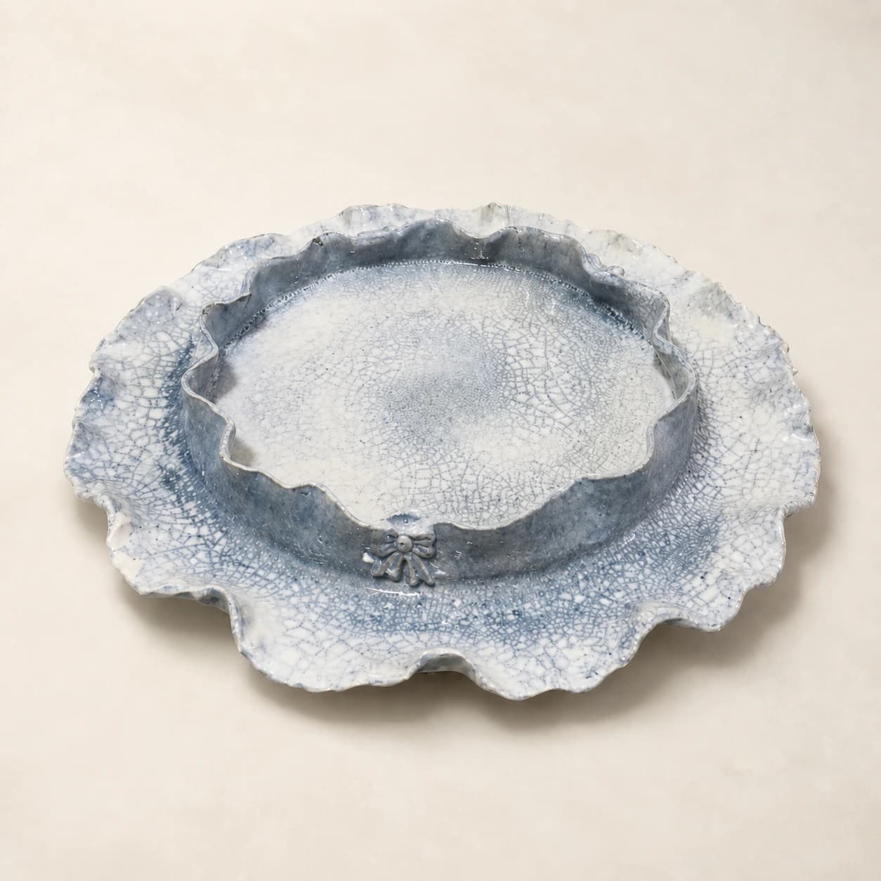 Frosted Lace Serving Platter